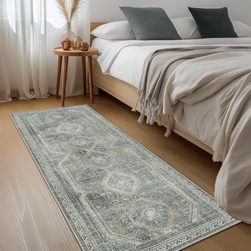 GENIMO 2x5 Non Slip Hallway Runner Rug, Machine Washable, Thin & Low Pile Lightweight for Kitchen, Laundry, Entryway, Bedroom & Living Room