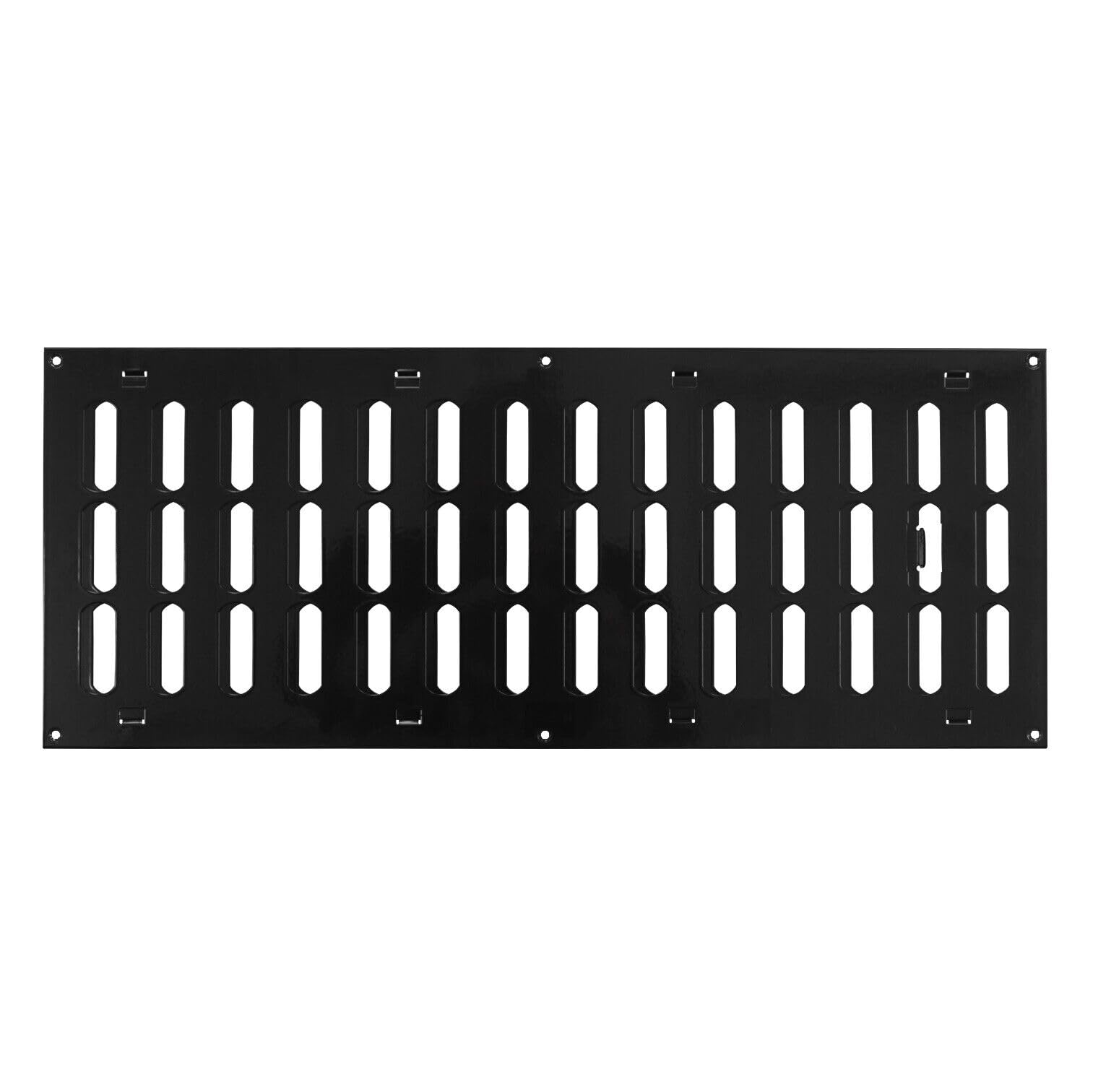 Prostko Ltd Black Prostko Metal Air Vent Grille / 500Mm X 200Mm / With Adjustable Shutter/Modern Rectangular Flat Louvre Duct Cover