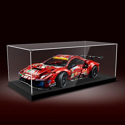 Miniatura 1 de Vitrina de acrílico con base acrílica negra, cajas de acrílico para exhibición, vitrina a prueba de polvo, caja de encimera de cubo, vitrinas para