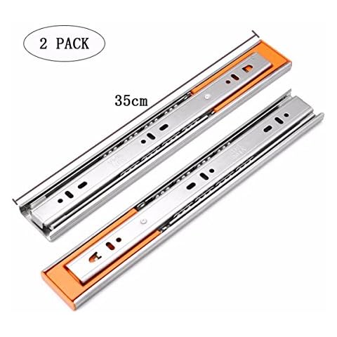 Popowbe 2 pcs Ball Bearing Drawer Slides stainless steel slide home hardware accessories can be used drawer 35cm Cover
