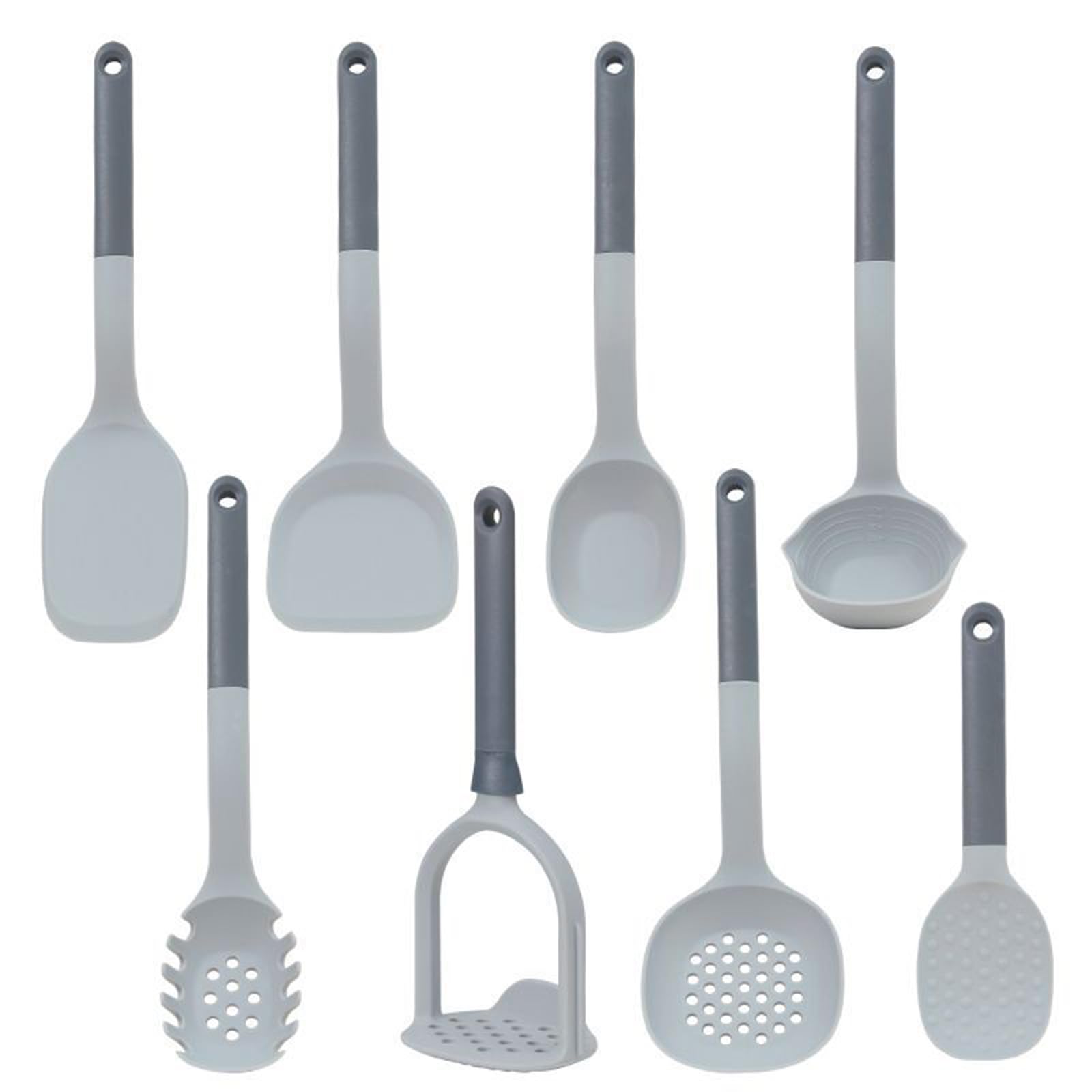 Silikon Küchenhelfer Set, 9 Stück Küchenutensilien Kochgeschirr Hitzebeständig Kochbesteck Backen Kochen Antihaft
