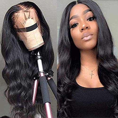 HAIR VILLA Lace Front Wigs Human Hair Pre Plucked Natural Hairline Wigs Brazilian Body Wave Lace Frontal Wig with Baby Hair 10A Natural Human Hair Wigs for Black Women