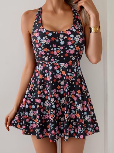 Image of B2prity Women's One Piece Swimsuits Tummy Control Skirt Swimdress