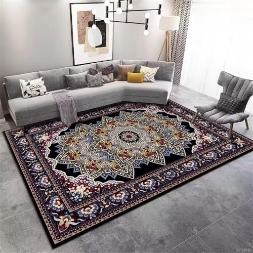 RUGMRZ Nero Alfombras Juveniles para Dormitorio 130x190CM cojin Grande Suelo Alfombra Azul Multicolor Resistente a la Suciedad. alfombraAlfombra Exterior