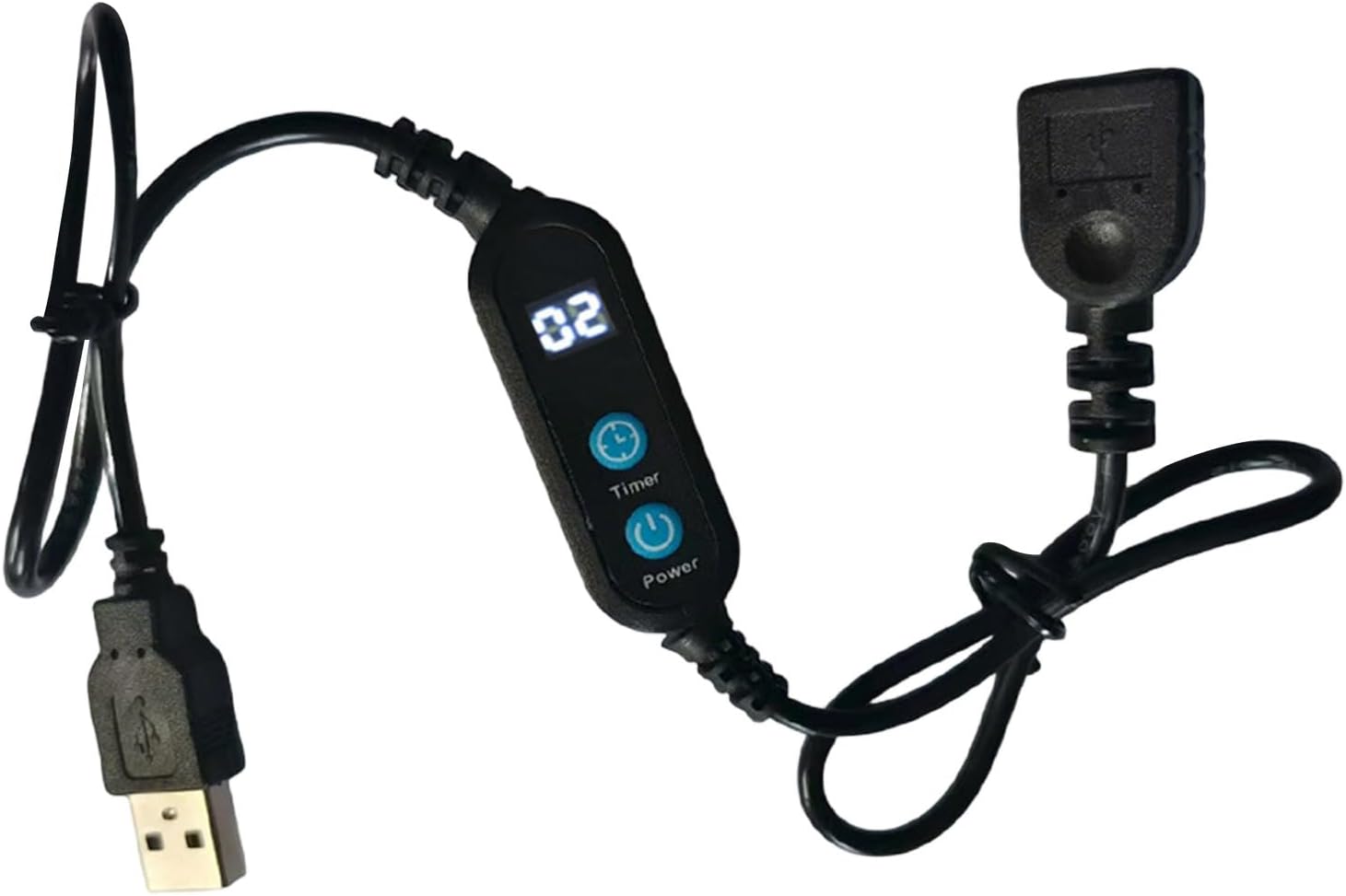 USB Countdown Timer Switching Cable,Automatic Cutoff Adapter,USB Countdown Timer Connector Cable - for LED Strips Lights Fan Motors Lamp Aquarium Pumps Air Blower Fish Tank Small Appliances