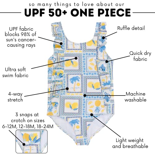 Image of SwimZip Girls' Ruffle One-Piece Swimsuit with UPF 50+ Sun Protection