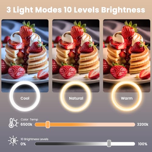 Overhead Phone Tripod for Cooking Videos with Casters, Ring Light with Stand Overhead Phone Mount Holder, Selfie Light Stand for Video Recording, Vlog, TikTok