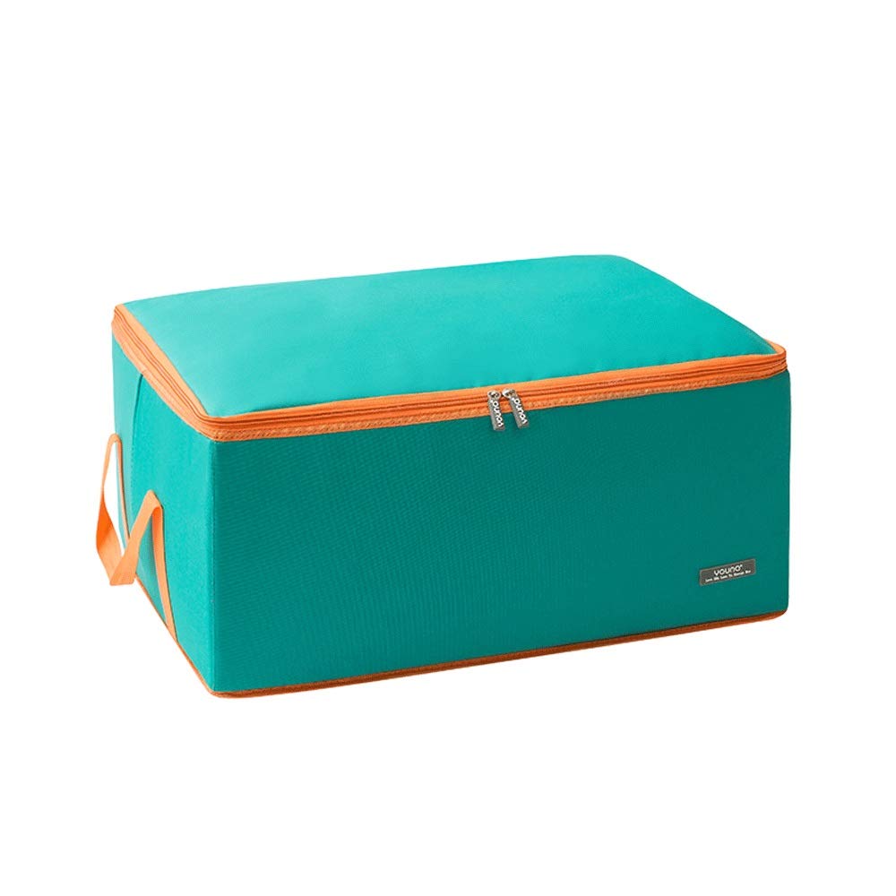 ETRGFTHU Storage Box Fabric Household Oxford Cloth Storage Box Clothes Organize Box Foldable Student Dormitory Wardrobe Durable and Easy To Use(Green,46x35x18cm)