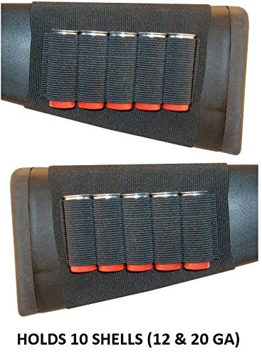 Ultimate Arms Gear Tactical Stealth Black 10 Round Shotgun Ammo Shot Shell Cartridge Hunting Stock Buttstock Slip Over Carrier Holder Fits 12 / 20 Ga Gauge Ambidextrous Use For Both Righty And Lefty Shooters Saiga 12 & 20 Gauge Pump Action Sporter #TOP7