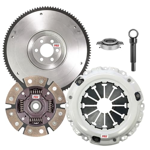 ClutchMaxPRO Performance Stage 3 Clutch Kit & Flywheel Compatible with Nissan Pulsar NX Sentra Tsubame Tsuru 200SX NX1600 coupe GA16DE E16i GA16i B12 B13 B14 1.6L (CP06040HDCFW-ST3)
