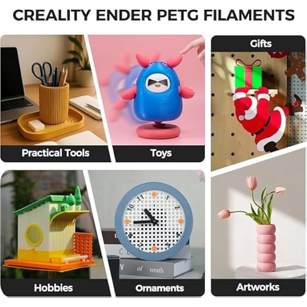 Creality PETG Filament 1,75 мм, Ender для 3D-принтера, PETG, высокая точность, высокая прочность, без запаха, влагостойкий, 1 кг, красный