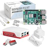 db-tronic Raspberry Pi 4 4GB Starter Set | 64GB Edition | Netzteil 15W | Gehäuse rot/weiß | Kühlkörper Set | 4K Micro HDMI Kabel | Ideal für Smart Home, Retro Gaming & Home Assistant