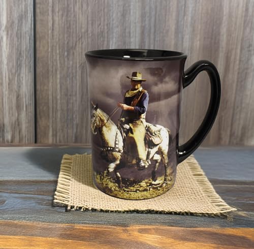 Taza de cerámica negra 16 oz John Wayne Courage Storm miniatura 3