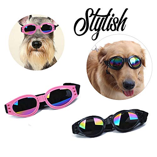 2Pcs Stylish Pet Glasses Cool Dog Sunglasses Dog Doggles Waterproof Windproof Eyewear UV Protection Sunglass for Doggy… - Image 6