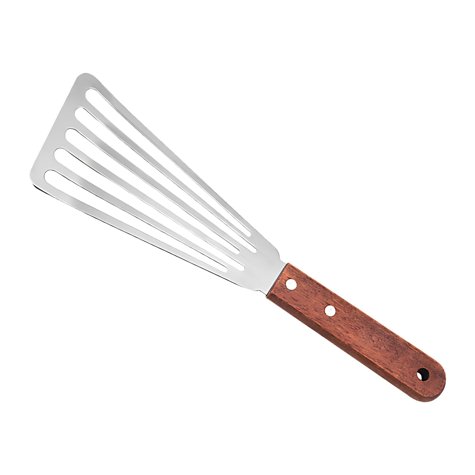Fish Spatula Stainless Steel, Metal Fish Slice, Metal Pancake Spatula with Wooden Handle Suitable for Flipping Fish, Egg Pancake, Patties, Frying Meat