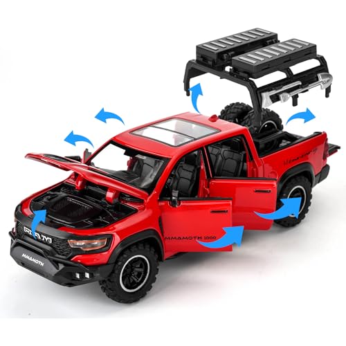 Modelo de camión Dodge Ram Mammoth Pull Back con luces y sonido miniatura 5