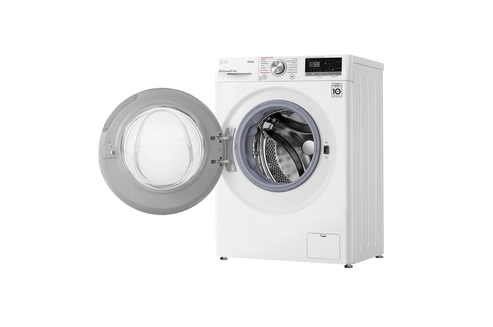 LG F2DV5S85S2W Lavadora secadora, Carga frontal, 1400RPM, Inteligencia artificial, Blanco, 8.5/5 kg