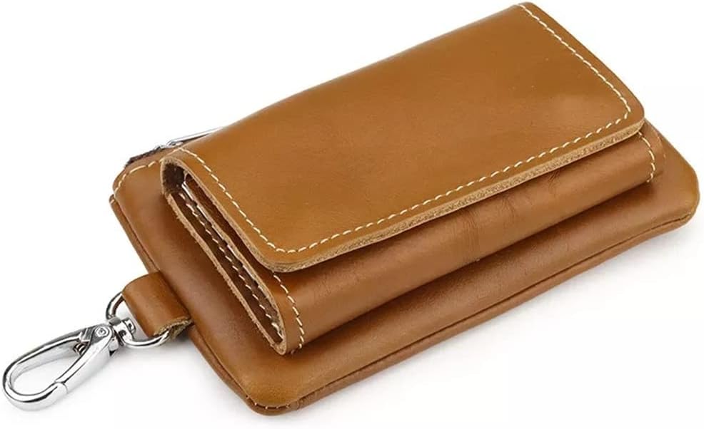 Stay Organized and Stylish with a Card Holder Leather Handmade Key Case Retro Home Key Pouch, Perfect for Women on-The-goA