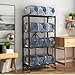 Kitchen Garage Metal Shelves, Storage Shelves Organizer, Foldable Metal Shelving, Closet Shelving Unit, 28