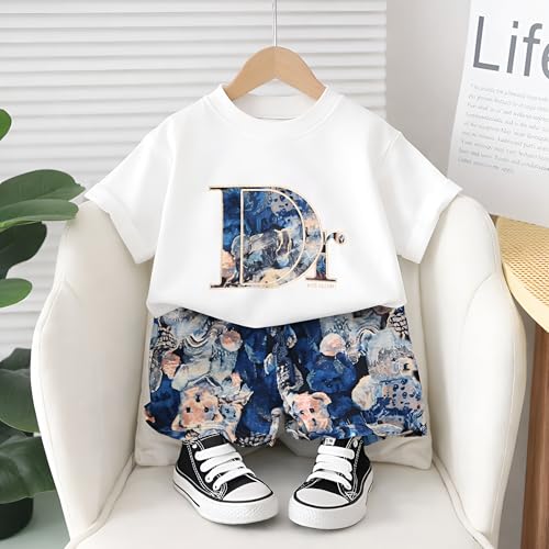 Image of Googo Gaaga Boys Printed Clothing Set | Tshirt Combo Set - Includes a stylish T-shirt and matching shorts for a complete everyday outfit.