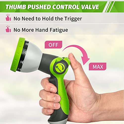 Image of AUTOMAN Brass Hose Nozzle - High Pressure Jet Nozzle 4 Count (2 Set), Heavy Duty Water Sprayer Sweeper With Shutoff Valve, 3 /4 inch GHT for Garden, Car Wash, Extra 10 Rubber Washers (Small)