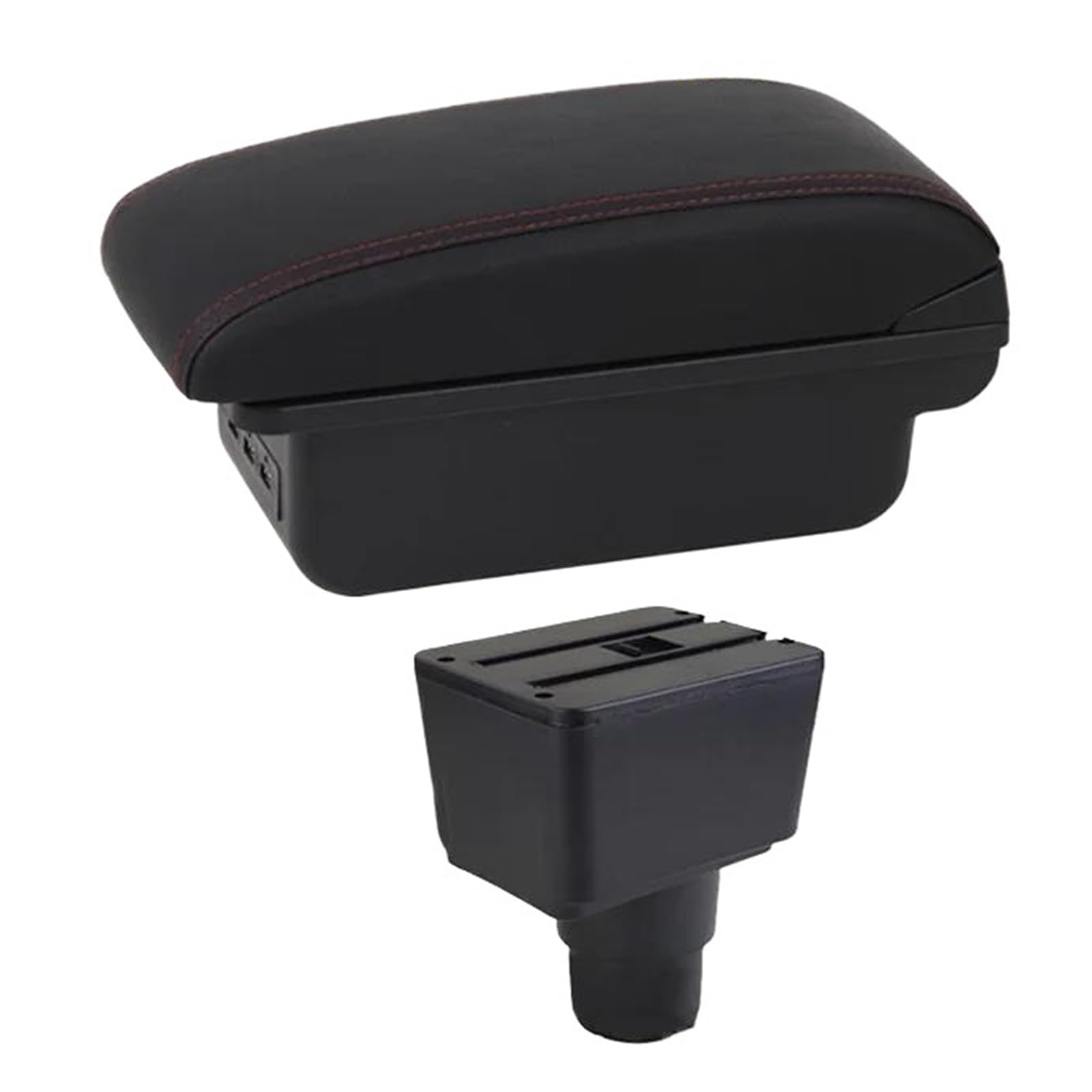 For Ford For EcoSport 2018 2019 2020 2021 Car Armrest Box Interior Details Retrofit Center Storage Box Car Arm Rest Box(C1 Red Line)