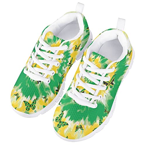 Dolyues Teens Shoes Yellow Flower Shoes Print Mesh Girls Running Sport Shoes3