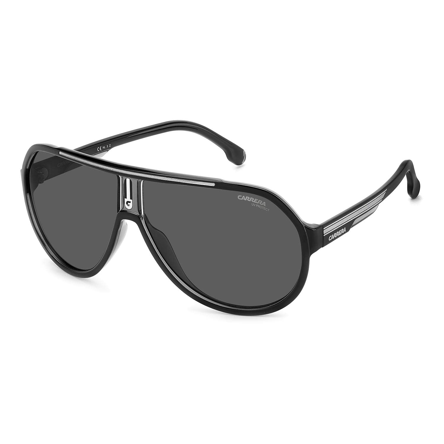 Carrera 1057/S 08A Black Grey Sunglasses Man Injected, Pilot, 64-image