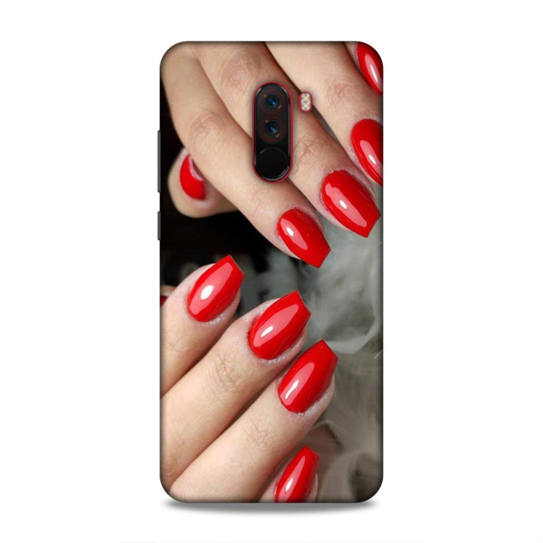 Printed Mobile Back Hard Case Cover for Xiaomi Poco F1 | Red Nails, Nail Paint, Makeup, Girly -2314-image-48