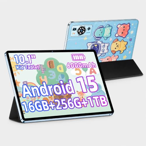 Image of 10.1-Inch Tablet, Android 15 Tablet, Wi-Fi 5, 16GB RAM 256GB ROM, 1TB Expandable, HD IPS Display, 6000mAh Battery, Keyboard