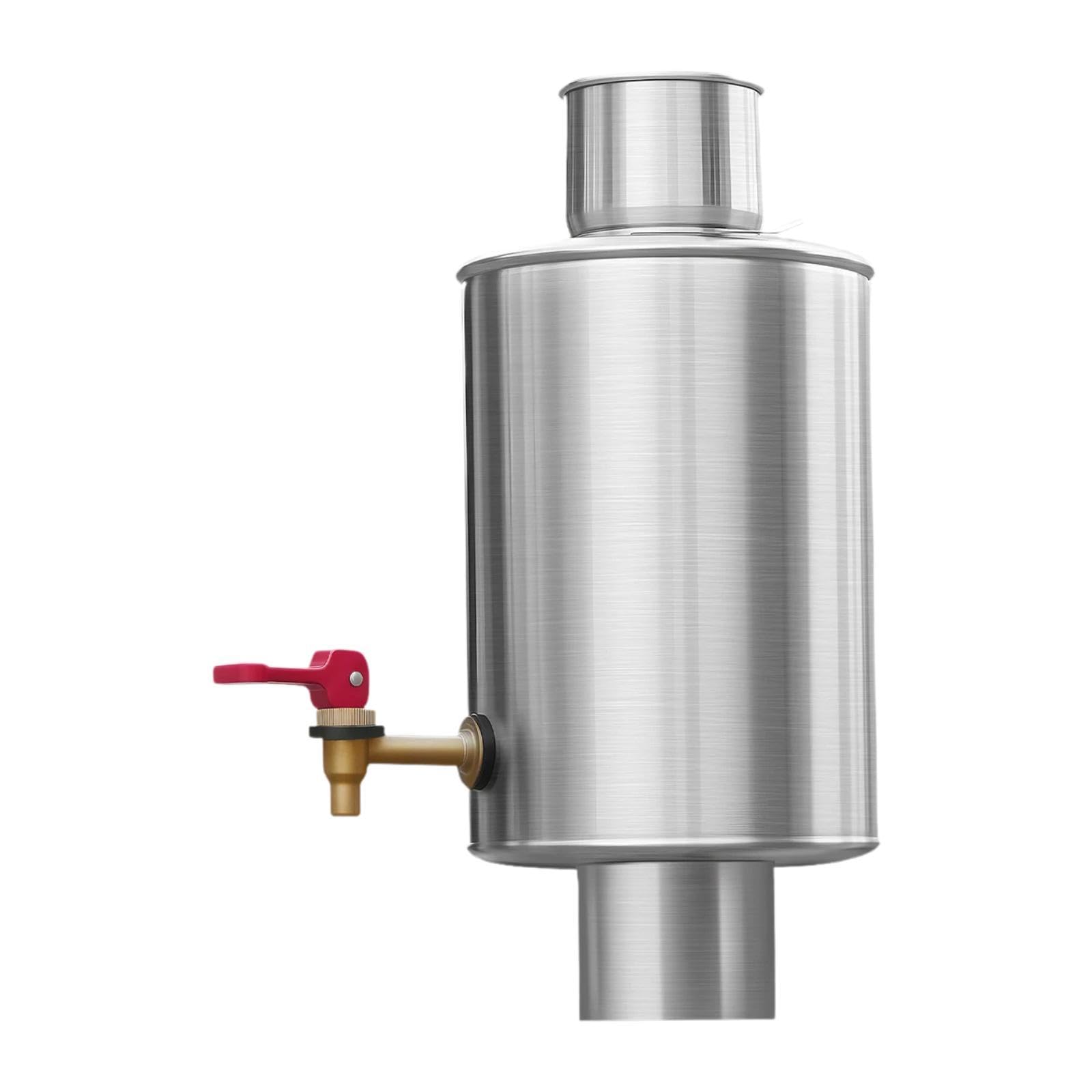 Campingofen Wassertank Edelstahl Chimney Zubehör Praktische Handhabung Robustheit Schnelle Installation für Outdoor Aktivitäten Trekking Reisen