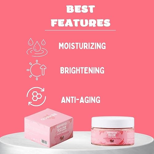 Miniatura 5 de Bemsco Máscaras de arcilla rosa  Cuidado de la piel de belleza hidratante minimizador de poros removedor de puntos negros manchas oscuras y reductor