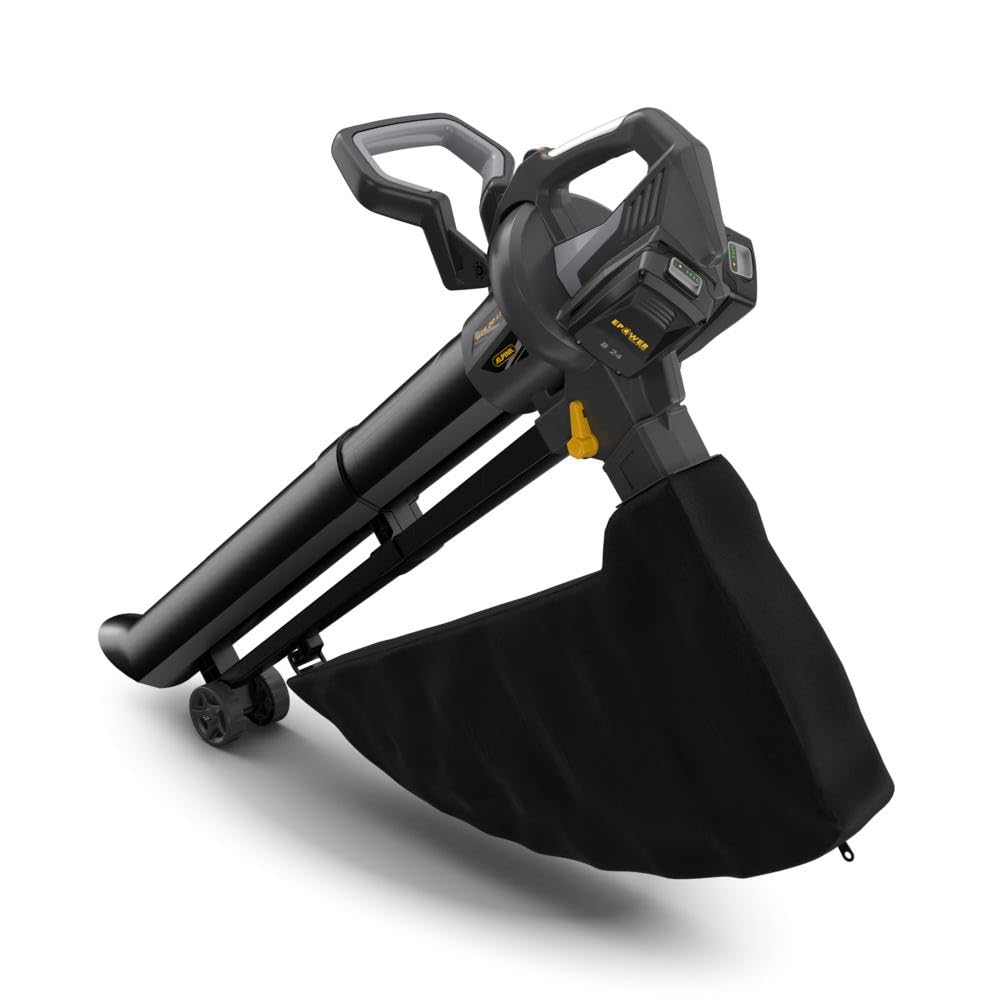 Alpina AVS 20 Li Kit Aspiratore-Trituratore A Batteria, 600 W, 2 Batt. 20V 4Ah + Caric. – Sacco 45 L, Design Leggero Ed Ergonomico – Per Giardino E Pacciamatura