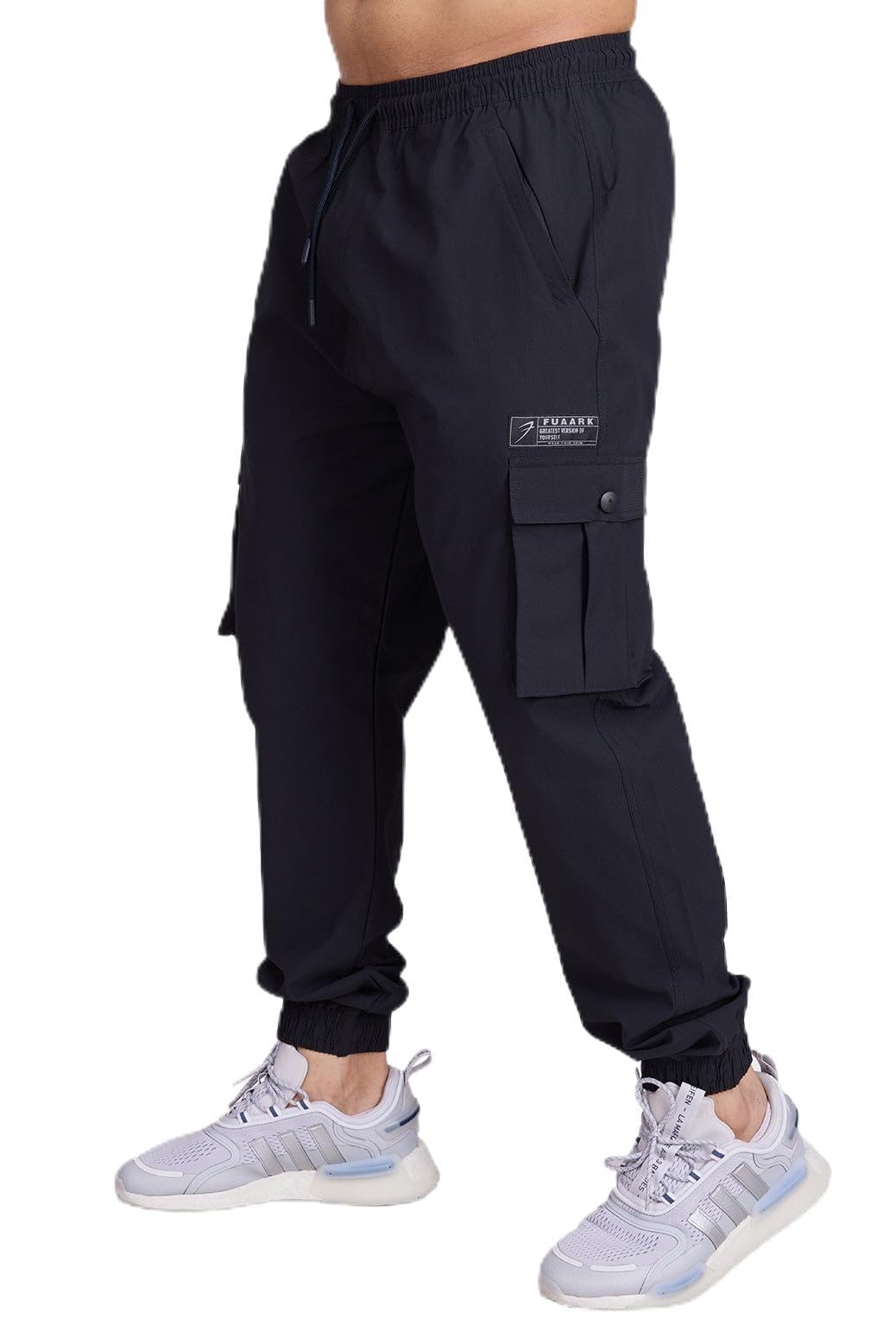 FUAARKScript Regular Fit Sports and Gym Mens Cargo Joggers-image-42