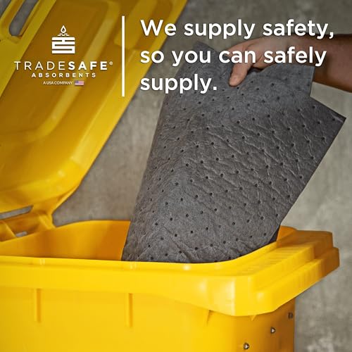 Image of TRADESAFE Universal Spill Kit OSHA Approved- Spill Kit Bucket 41-Gallon Capacity, Drum Spill Kit, Absorbent Pads, Absorbent Socks, Pillow, Gloves, Goggles, Hazmat Bags, Storage Bag, 61 Pieces
