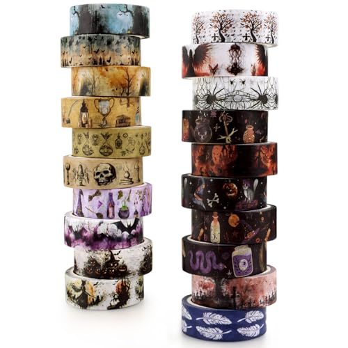 Waenerec Halloween Washi Tape Set 20 Rolls Witches Themed Decorative Tapes