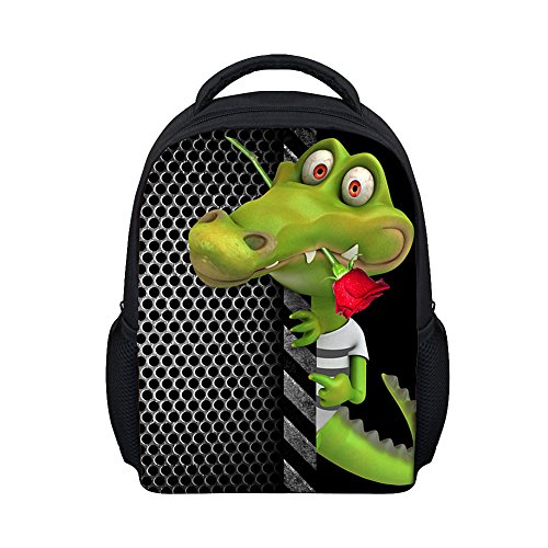 Moolecole Unisex 3D Animales Imprimir Daypack Para Niños Mochila Para Niños Mochila Los Muchachos Del Niño De Las Muchachas Del Cuarto De Niños Del Bolso De Escuela Cocodrilo