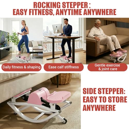 Image of Rock Stepper for Exercise at Home, Rocking Stepper Side to Side with Resistance Bands & Digital Display, 300 LBS Capacity Full Body Workout Low-Impact Knee-Friendly Anti-Slip Side Stepper