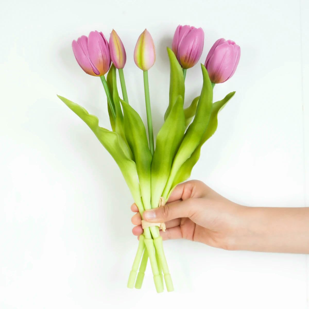 CVJdfhRE fake flowers， 5pcs Artificial Bouquet Silicone Fake Flowers Party Decoration Living Room Table Centerpiece Floral Arrangement(Light Purple)