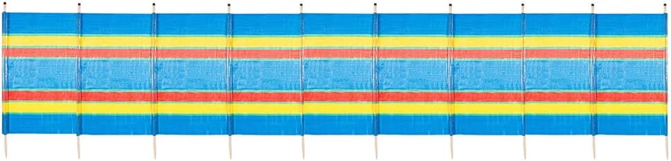 BONAFIDE Multi-Coloured Wind Breaks, 4 5 6 8 10 Wooden Pole Wind Breakers For Beach, Unique Camping Windbreaker, Caravan Windbreakers, Privacy Screen Wind Breakers Camping