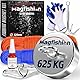 MAGFISHION Magnetfischen Set - 625 KG - Ø120mm - Neodym Magnet mit 2 Seilen, Greifhaken, Handschuhe - Magnet Fischen Angel - Ösenmagnet - Fishing Magnetangel - Magnetangeln Set