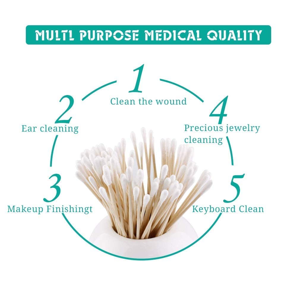Saini_MEDICOS - Bastoncillos de madera esterilizados en tubos de plástico (paquete de 500)