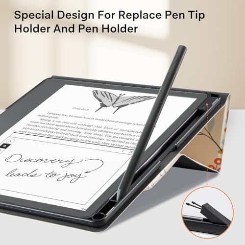 Image of CoBak Stand Case for Kindle Scribe - Premium Folio Leather Cover with Pen Holder, Auto Sleep /Wake - Compatible with 10.2 Inch Kindle Scribe (2022 /2024 Release)