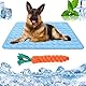 AZVFLY Kühldecke Hund Waschbar Kühldecke Katzen: Ungiftig Kühlkissen für Haustiere Faltbar Kühlmatte Hund Schlafplätze & Möbel für Hunde im Sommer (100 * 70CM-Blau)