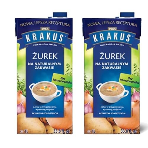 Krakus Zurek fertige Sauermehlsuppe - Roggensuppe 2 mal 1 Liter - Original aus Polen - polski Zurek zupa gotowa dwa razy 1 Litr