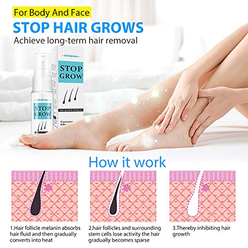 image for Shaboo Prints Hair Removal Spray Hair Inhibitor, Painless Hair Stop Gr
