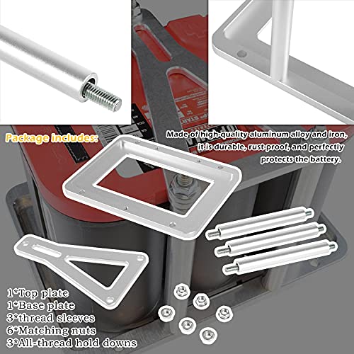 Image of Danti Universal Battery Tray Hold Down Trunk battery Relocation Box Billet Aluminum 551181 For Optima Race Racing Mount Red Yellow Blue Top 34 34 /78 D34 D34 /78 34M D34M Battery Mount