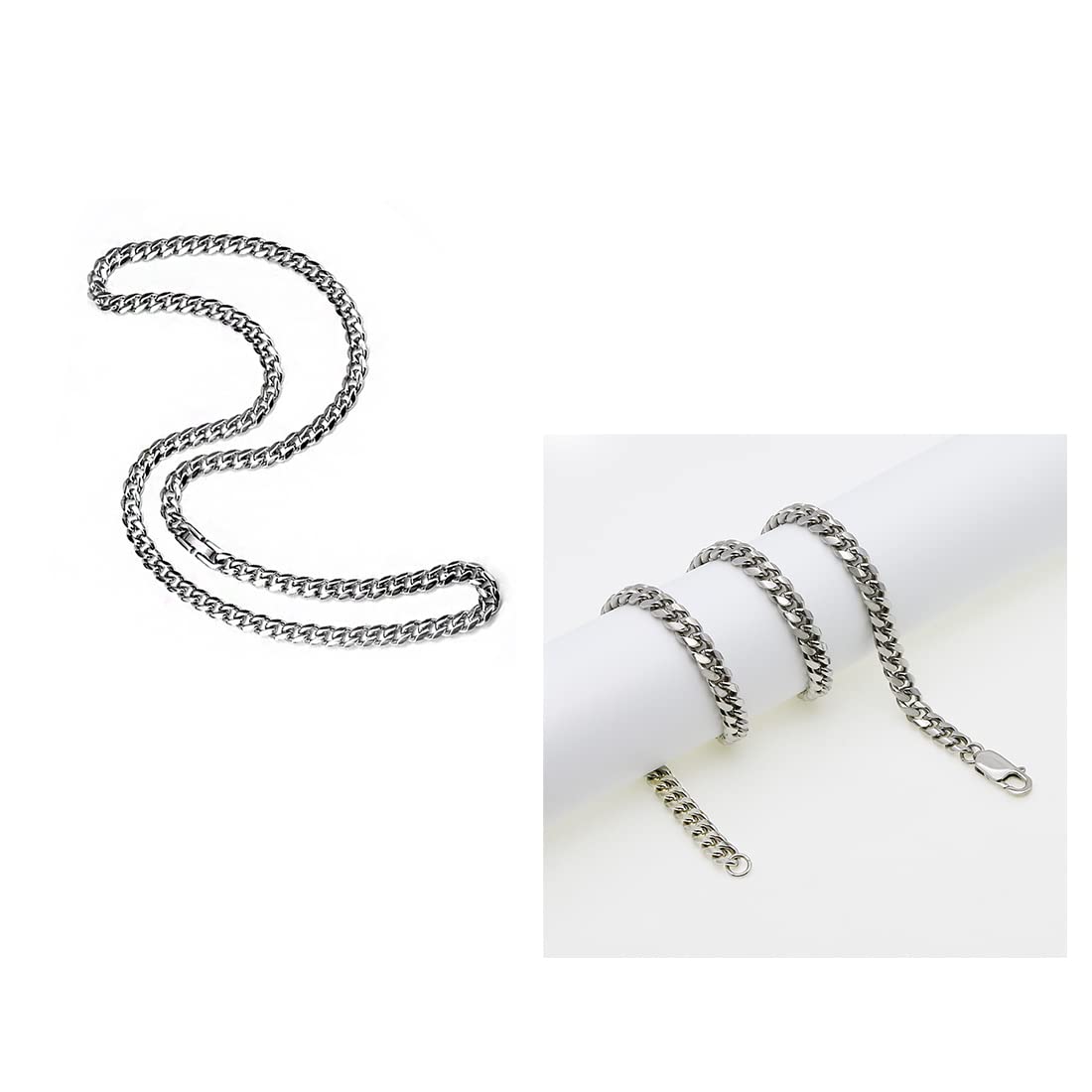 Collana Uomo Flongo In Acciaio Inossidabile - Ciondolo Mappa Africa Minimalista - Catena Regolabile 22'' - Nero/Oro/Argento