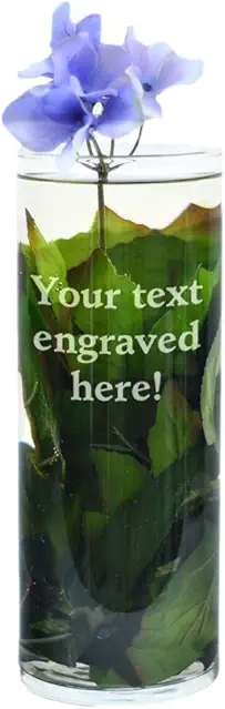Personalized Clear Glass Vase Engraved with Your Custom...