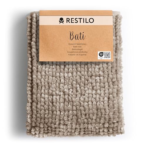 RESTILO Badematte 70 x 120 cm Badteppich Badvorleger rutschfest Bati...
